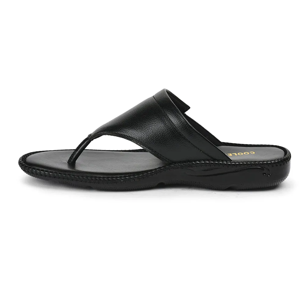Coolers Black Casual Slipper For Men VCL-26 By Liberty Variable Lacing