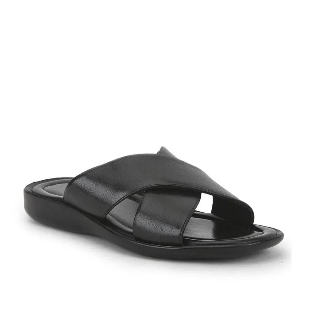 Seamless Comfort Lining Coolers Black Casual Slippers For Men CROSS-1E By Liberty