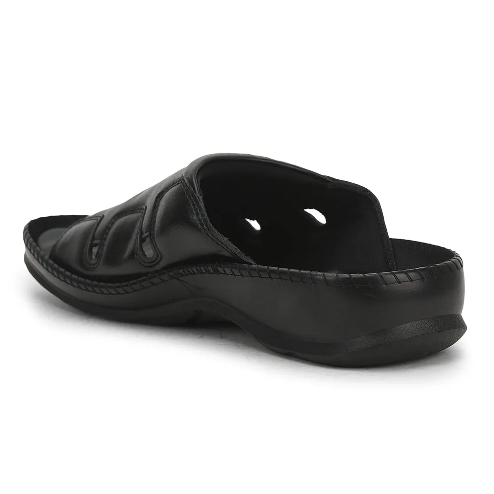 Non Restrictive Toe Cap Coolers Black Casual Slippers For Men META-2 By Liberty