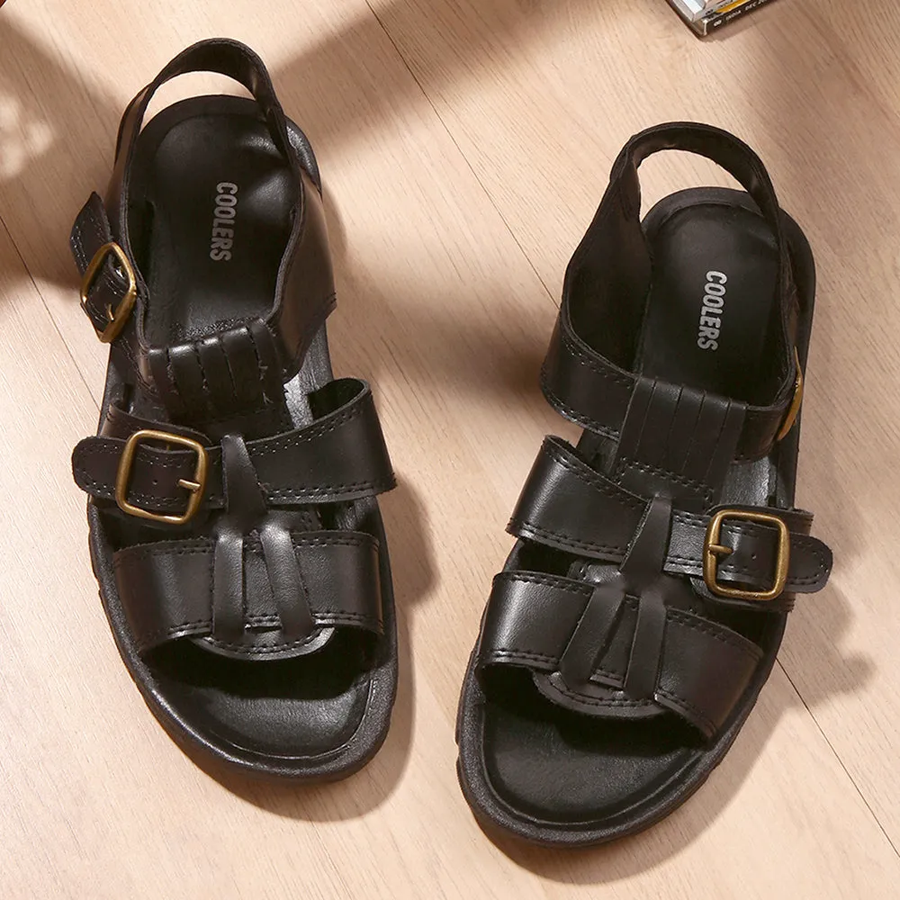 Coolers Casual (Black) Sandals For Men SEMSON-N By Liberty Torsion Guidance System 3D Molded Insole