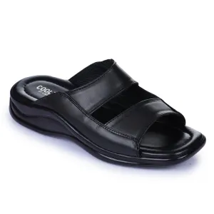 Coolers Casual Black Slippers For Men 2013-10 By Liberty Ergonomic Heel Design