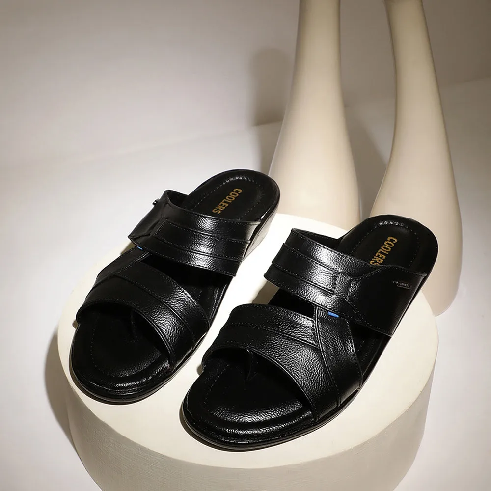 Coolers Casual (Black) Slippers For Men 7153-601 By Liberty Speed running