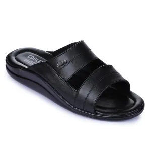 Ventilated Heel Padding Aerobic exercise Coolers Casual Black Slippers For Men 7193-60 By Liberty