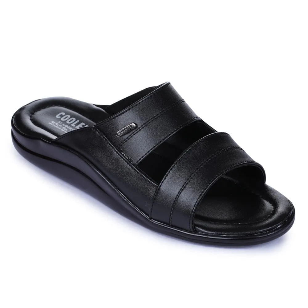 Ventilated Heel Padding Aerobic exercise Coolers Casual Black Slippers For Men 7193-60 By Liberty