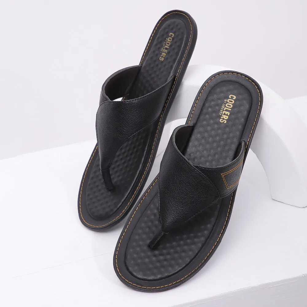 Coolers Casual Black Slippers For Men AVN-15 By Liberty seasonal shoes