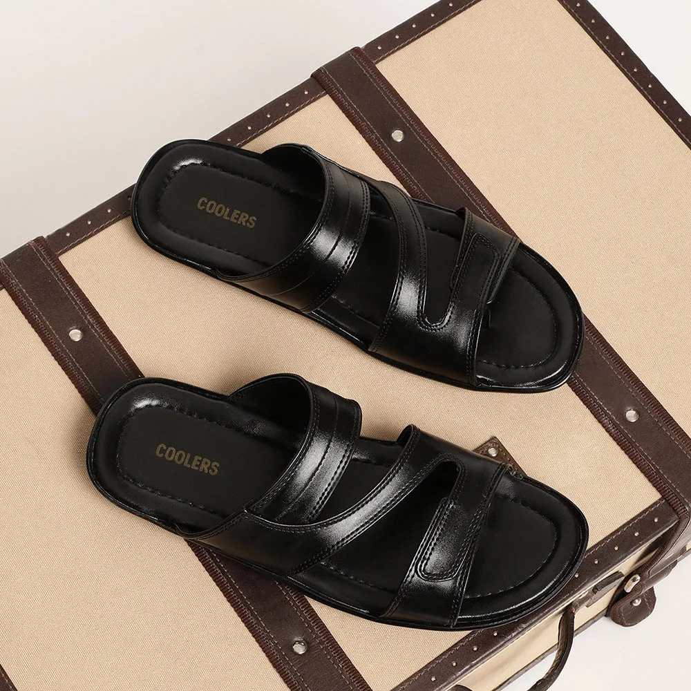 Coolers Casual (Black) Slippers For Men COOL99-13 By Liberty carbon - fiber - plate vegan shoes