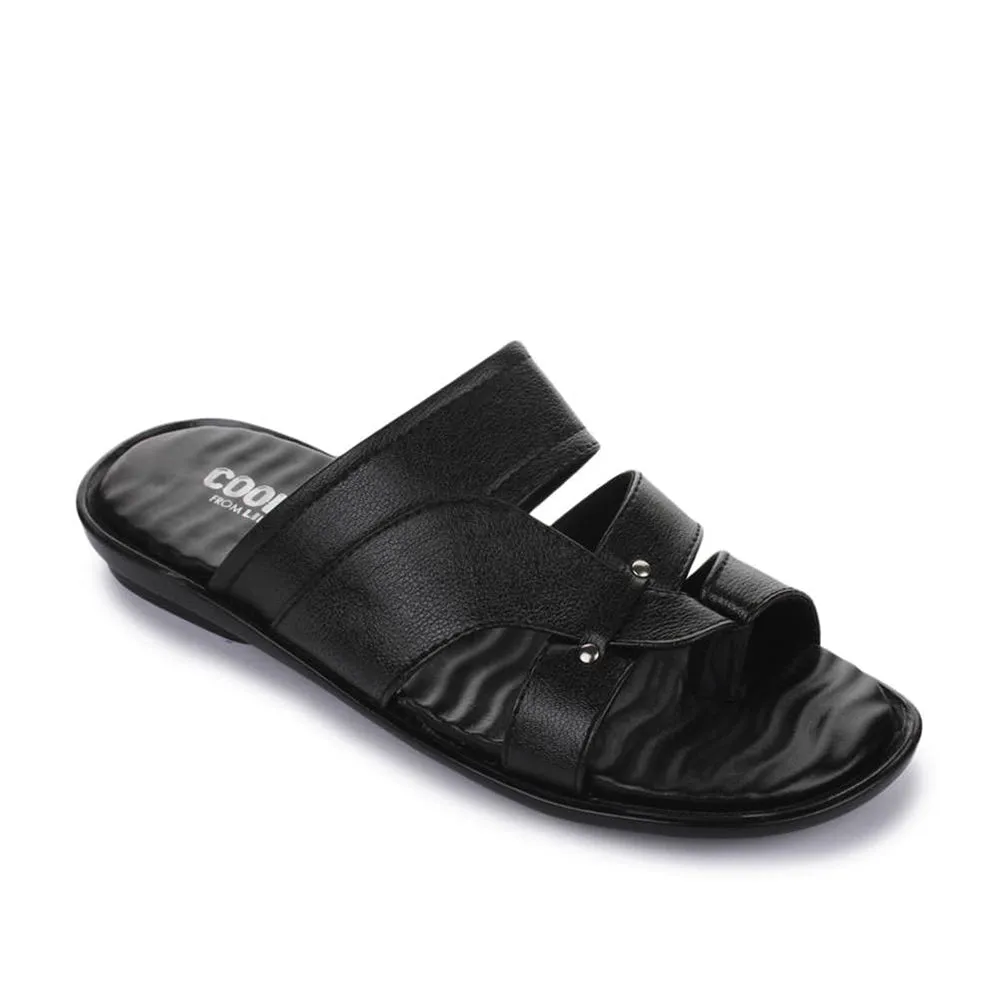 motion control shoes Secure Design Coolers Casual Black Slippers For Men TRL-113 By Liberty
