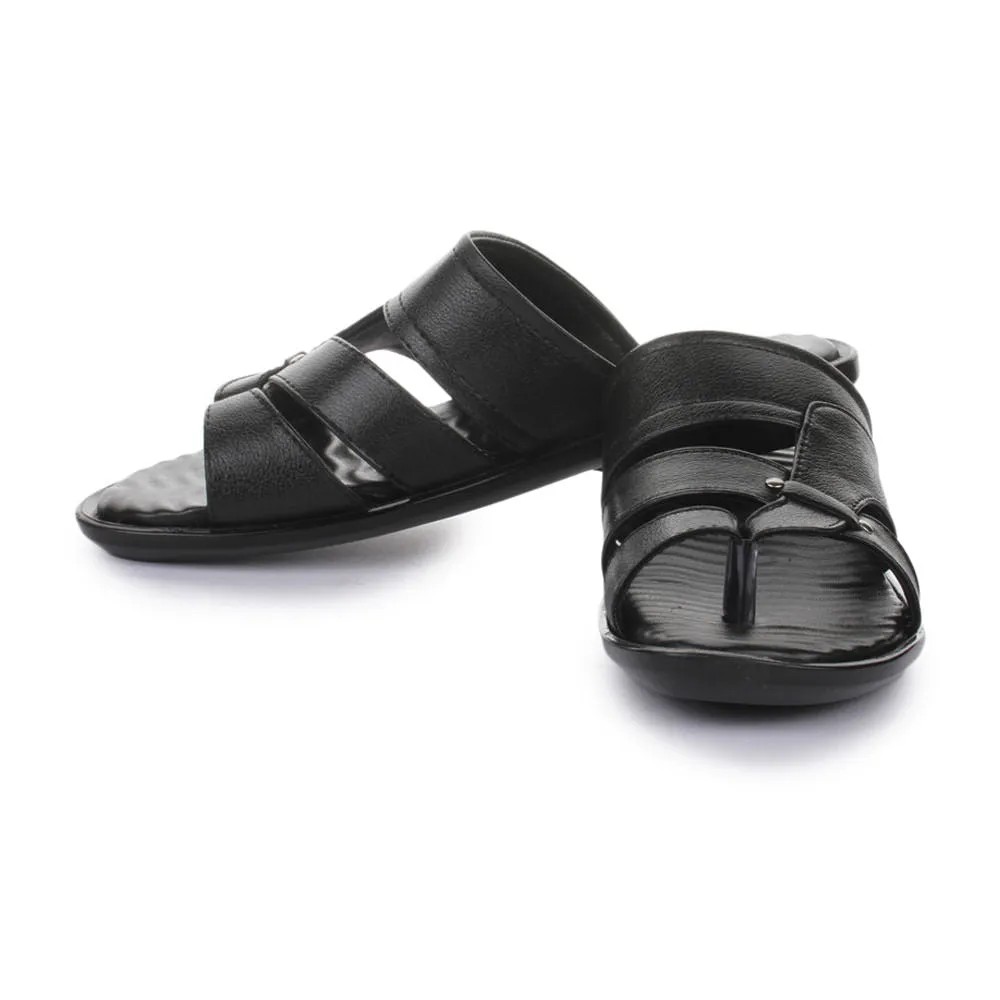 running for a way to stay grounded Coolers Casual Black Slippers For Men TRL-113 By Liberty