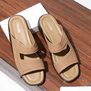 Comfortable Fitment easy - to - clean shoe feature Coolers Casual Brown Slippers For Men 2050-01 By Liberty