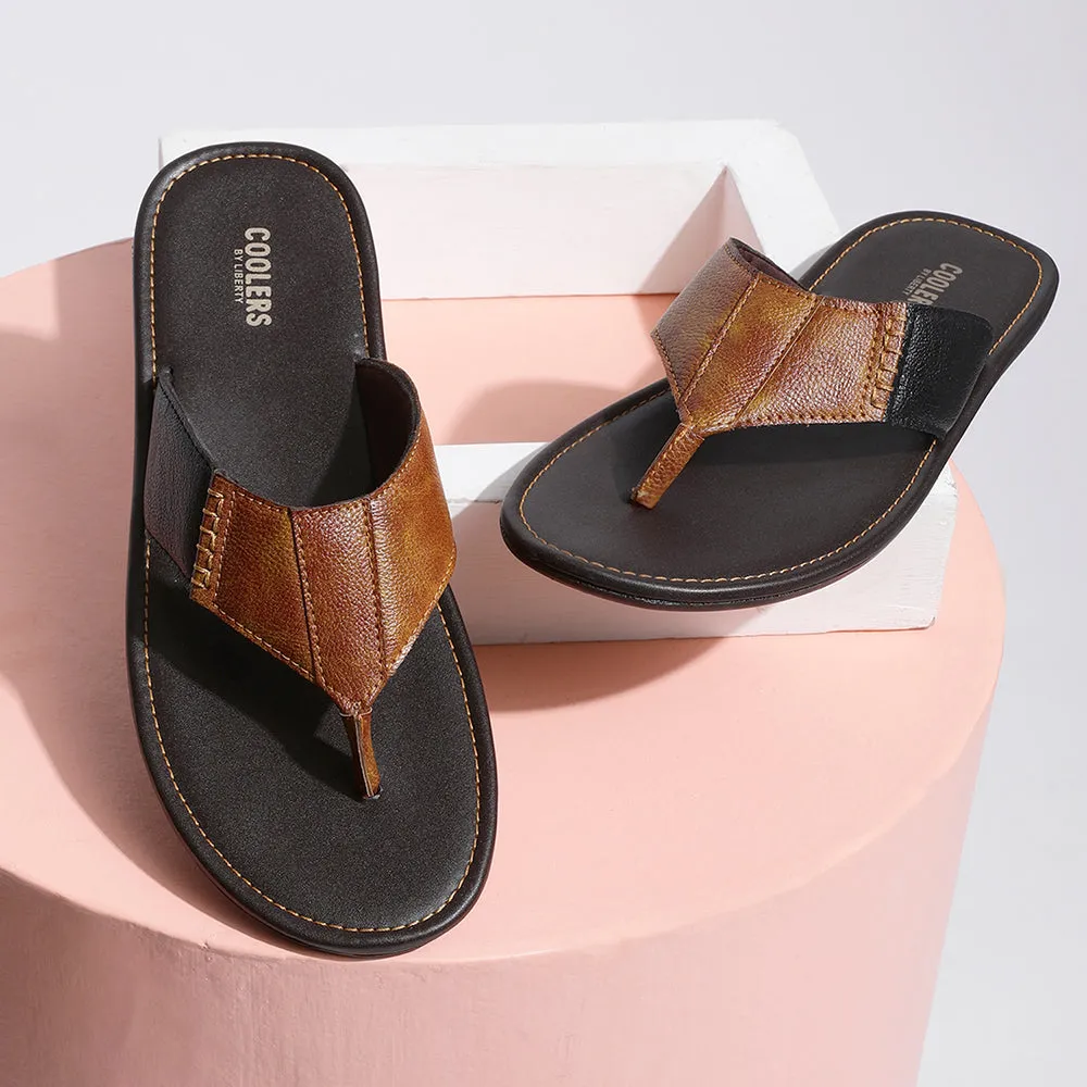 Coolers Casual Tan Slippers For Men AVN-13 By Liberty Power training