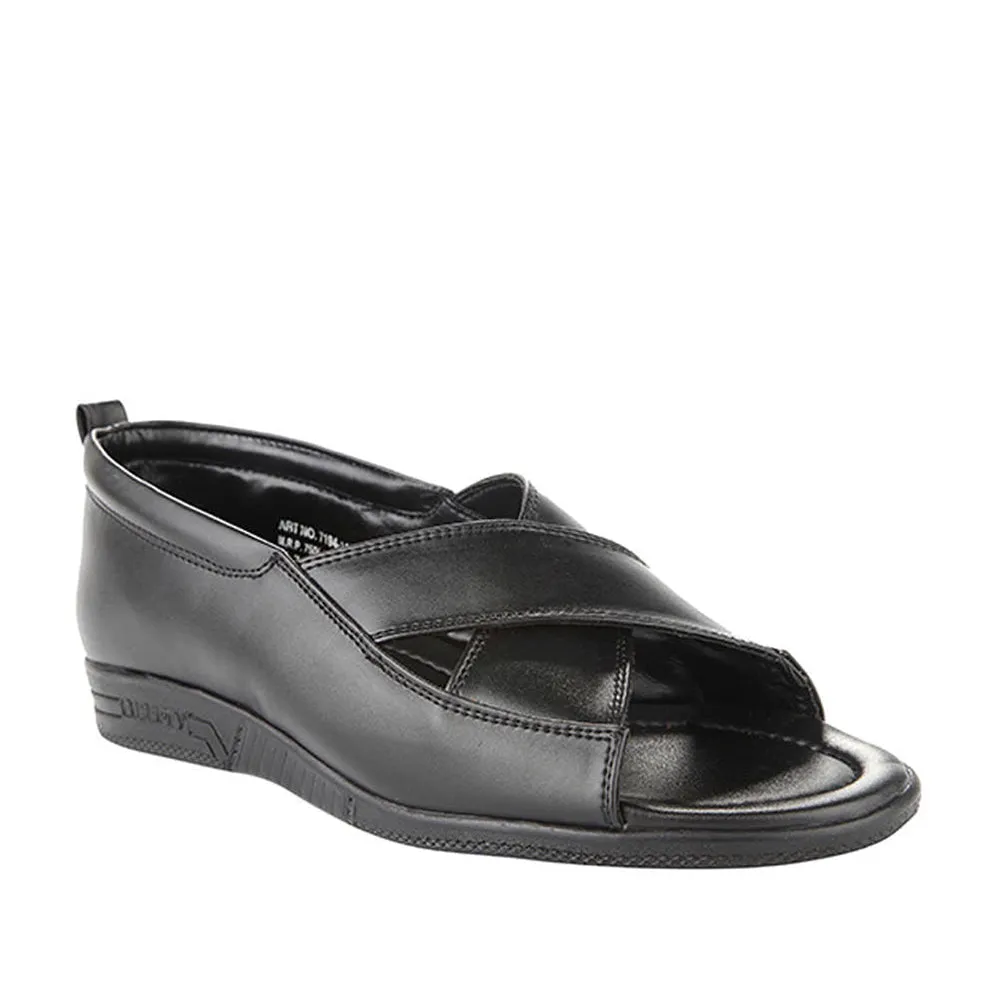 Rocker sole geometry Coolers Formal (Black) Sandals For Men 7194-118 By Liberty