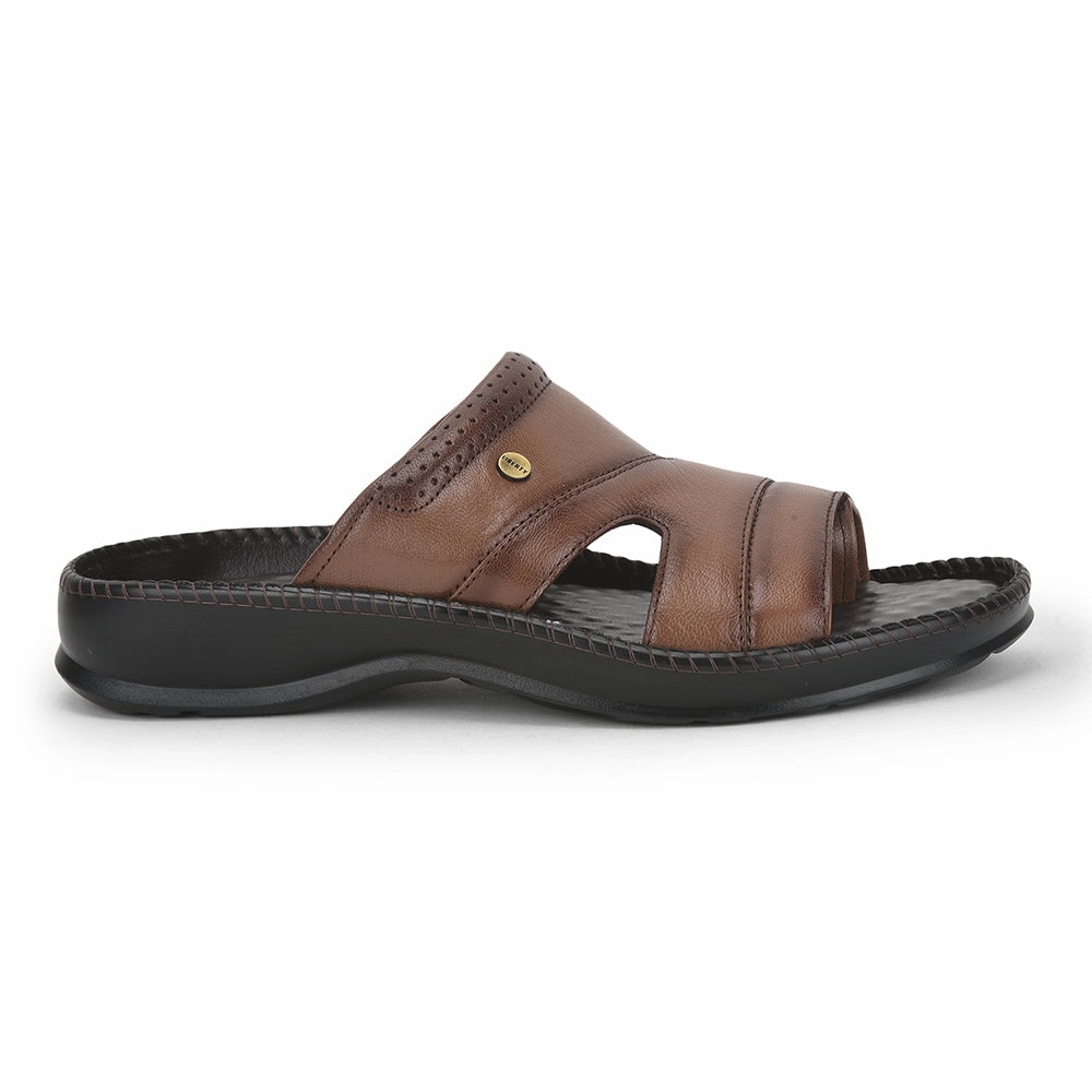 Coolers Casual (Tan) Slippers For Men STEAMER-02 By Liberty Foot Shock Diffusion