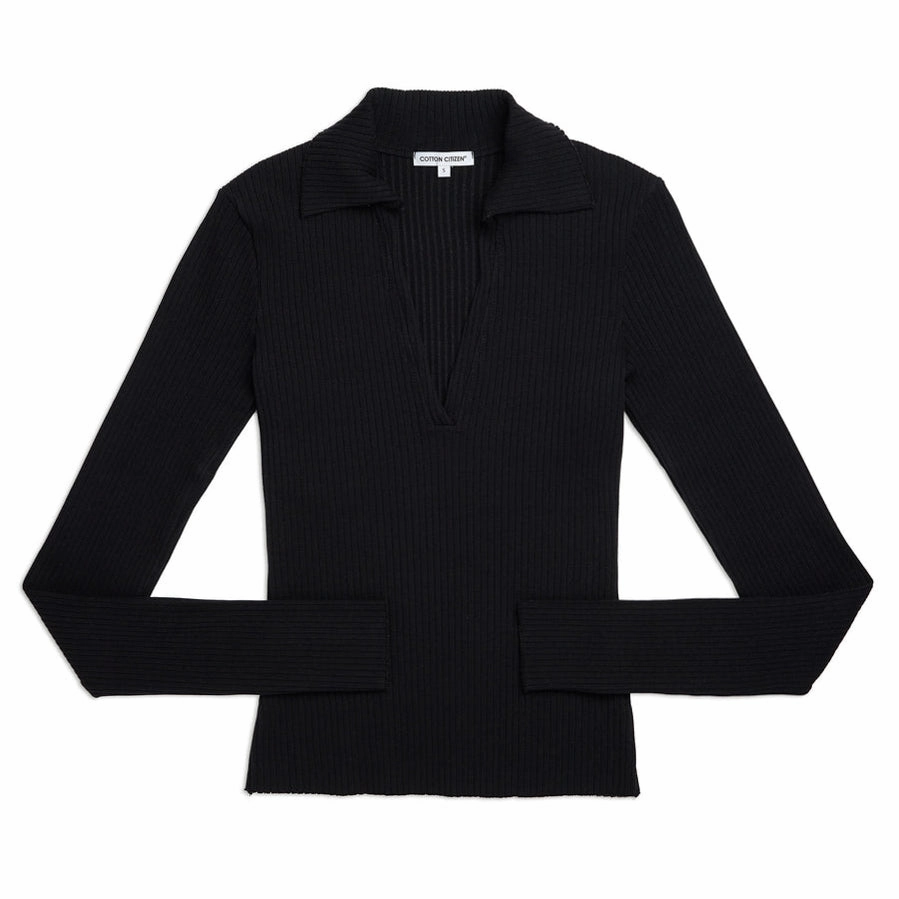 Cotton Citizen Ibiza Polo 'Jet Black' Club Mode Calm Ease