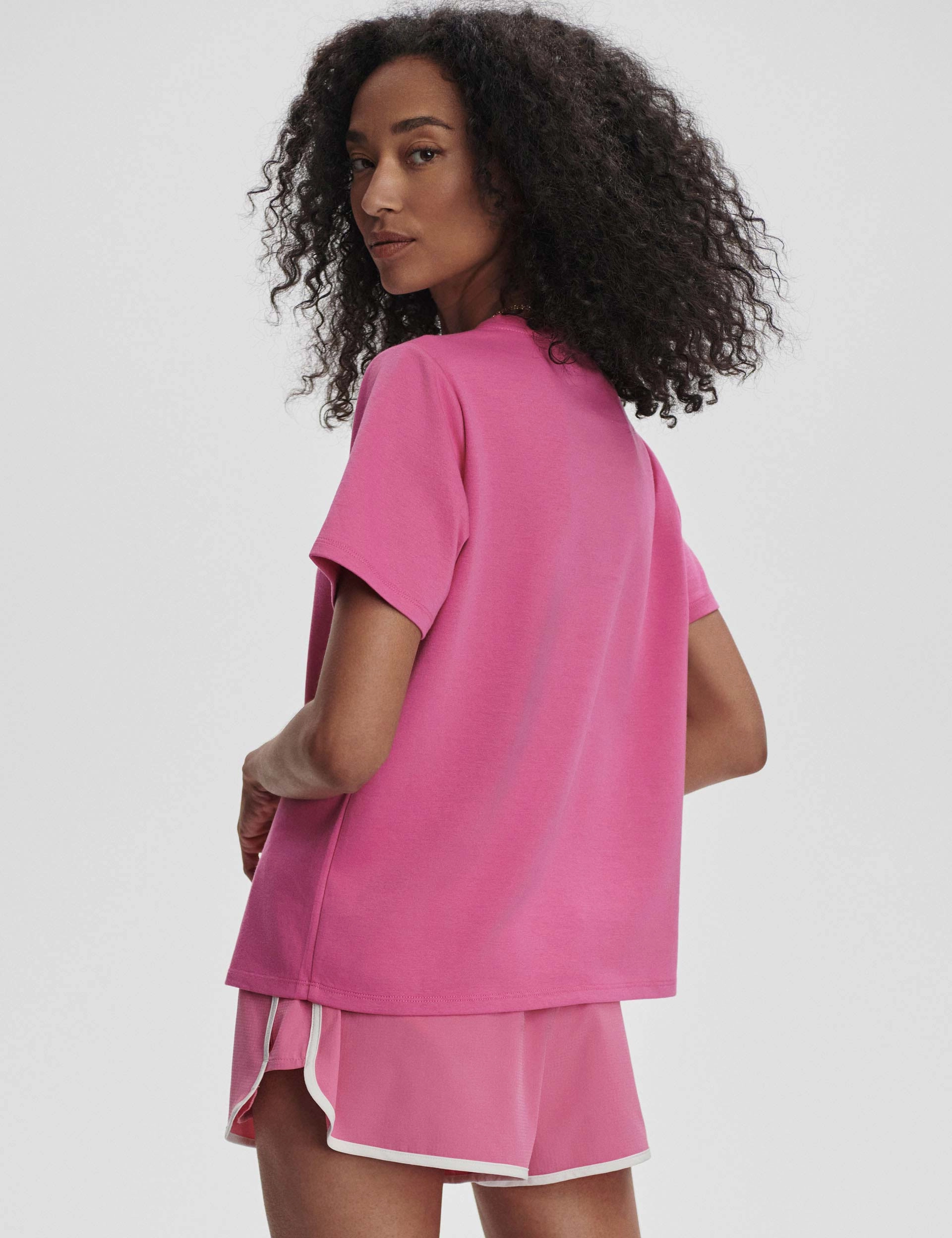 Garment Washed Softness TailoredCut Coventry Branded Tee - Ibis Rose