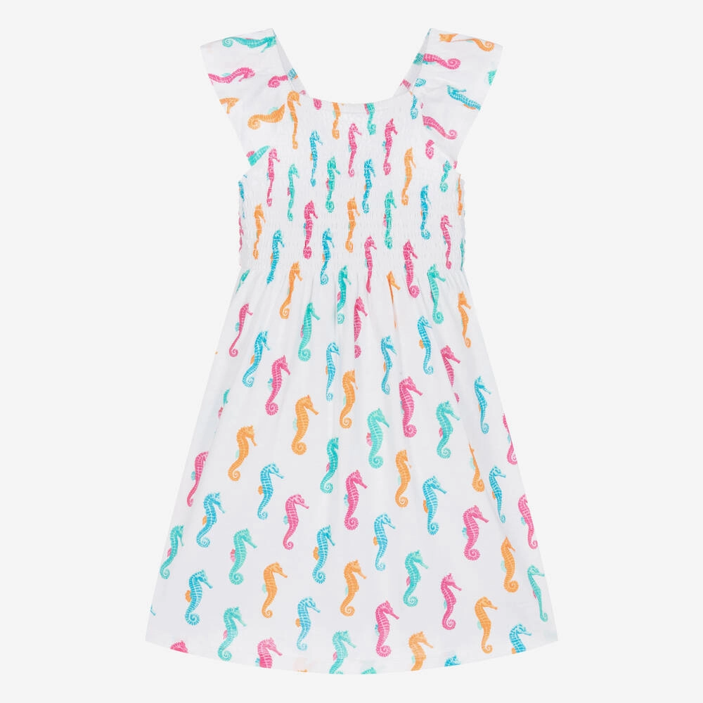 Youngsters' outfits Artsy Hatley Smocked Dress - Painted Seahorses