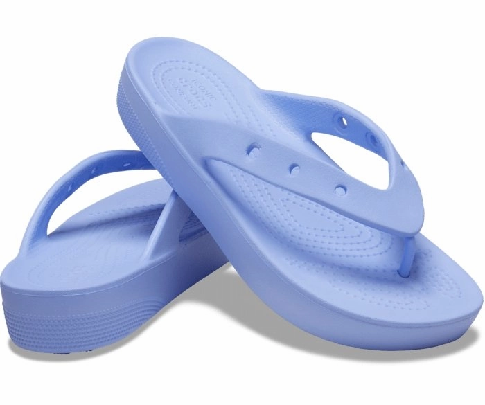 Crocs Women's Classic Platform Flip - Moon Jelly LowMaintenanceFabric Smart Wear