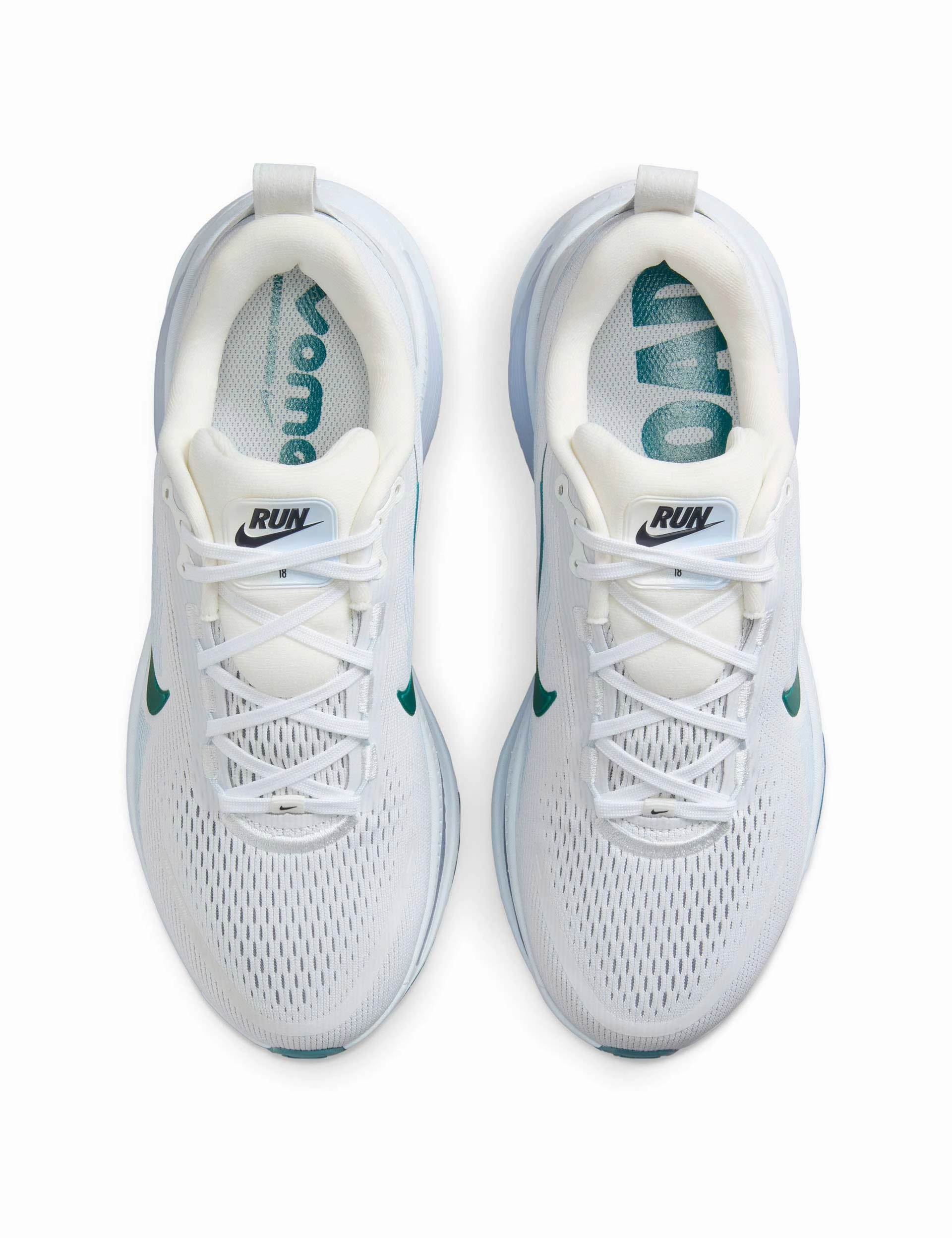 Vomero 18 Running Shoes - Summit White/Blue Tint/Geode Teal Ventilated Upper Construction