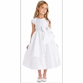 Jolene SK750 White Bow Dress - 14Y Comfort and Precision