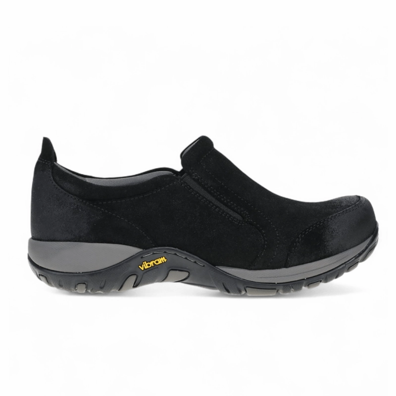 Dansko Women's Pippy - Black Waterproof Burnished Suede Elegant Layer Professional Look