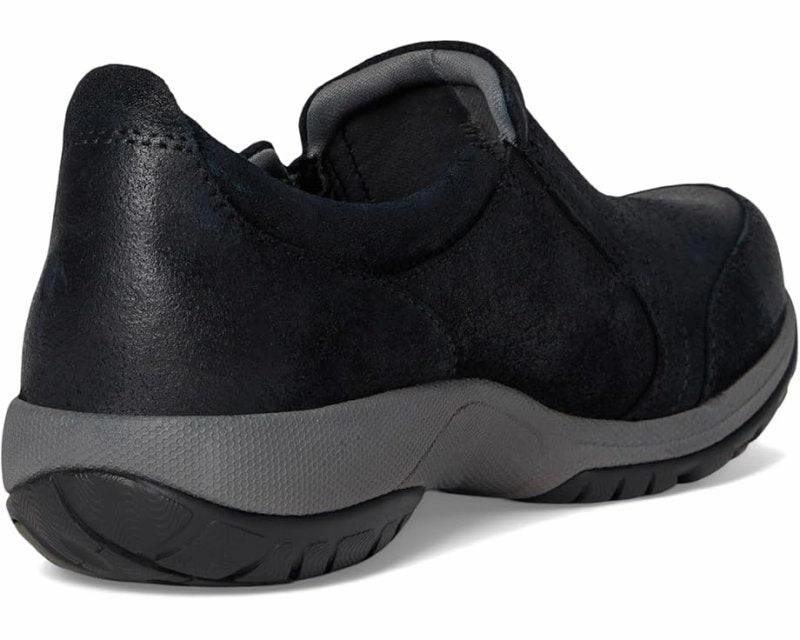 Dansko Women's Pippy - Black Waterproof Burnished Suede AntiBacterialTreatment Cozy Knit