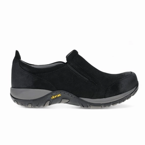 Dansko Women's Pippy - Black Waterproof Burnished Suede Elegant Layer Professional Look