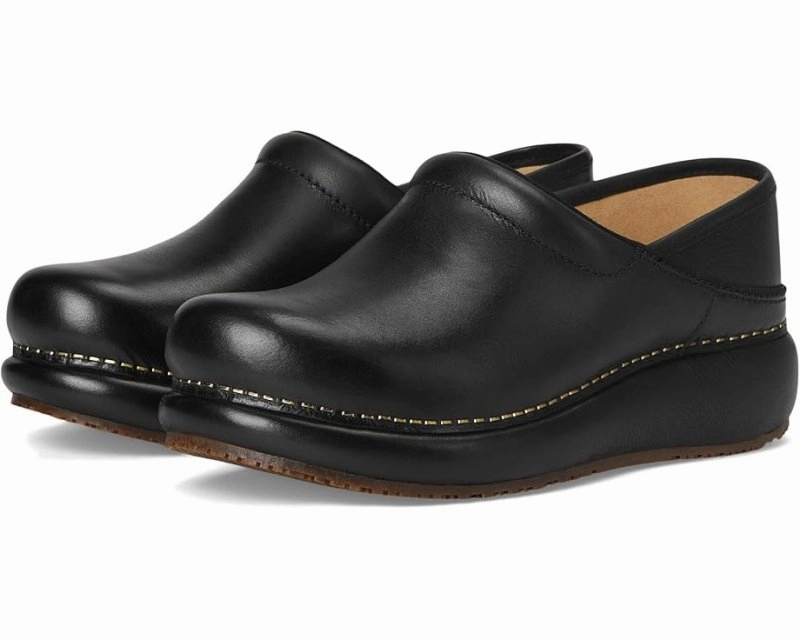 warm fleece Dansko Women's Platform Pro - Black Burnished Nubuck