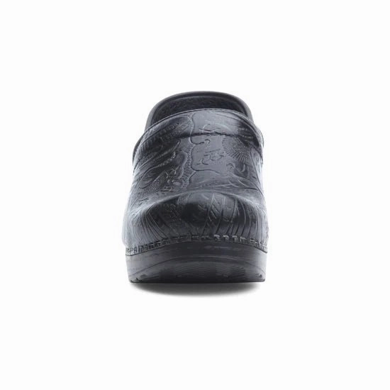 Unique Cut Elegant Glow Dansko Women's Professional Clog - Black Tooled