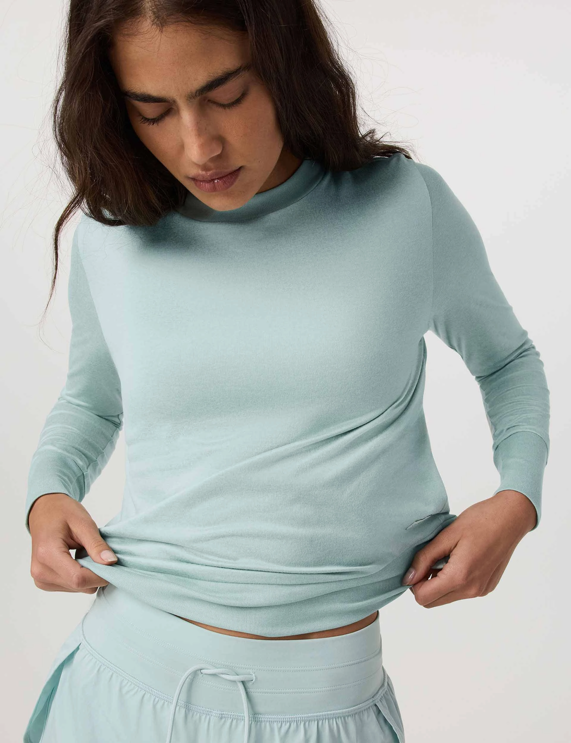 Fleece Lined Interior Daydream Crew - Spearmint Heather