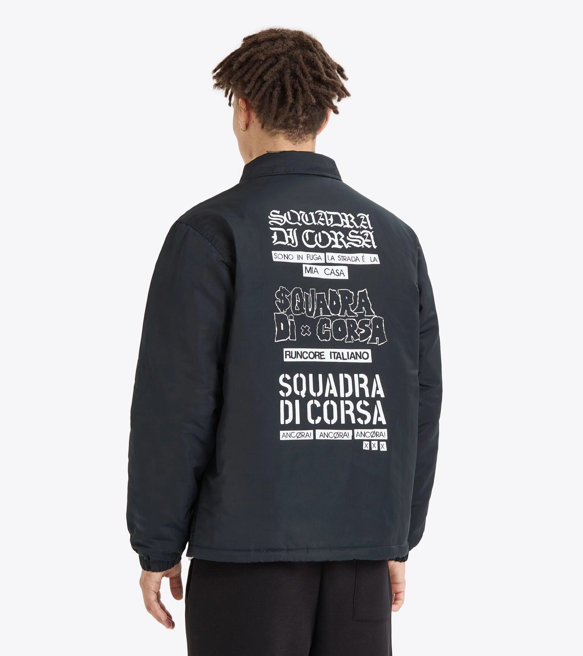 High-Waisted Pants Diadora Jacket Coach Sqdc 'Black'