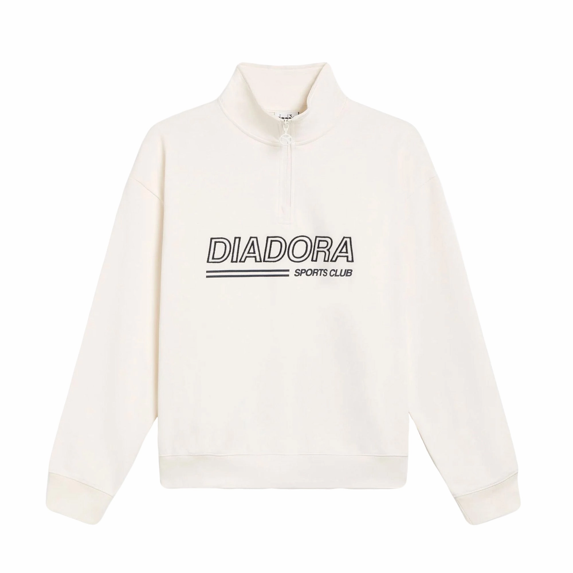 Diadora Sweatshirt 1/2 Zip Legacy 'White Alyssum' Breathable knit Durable materials