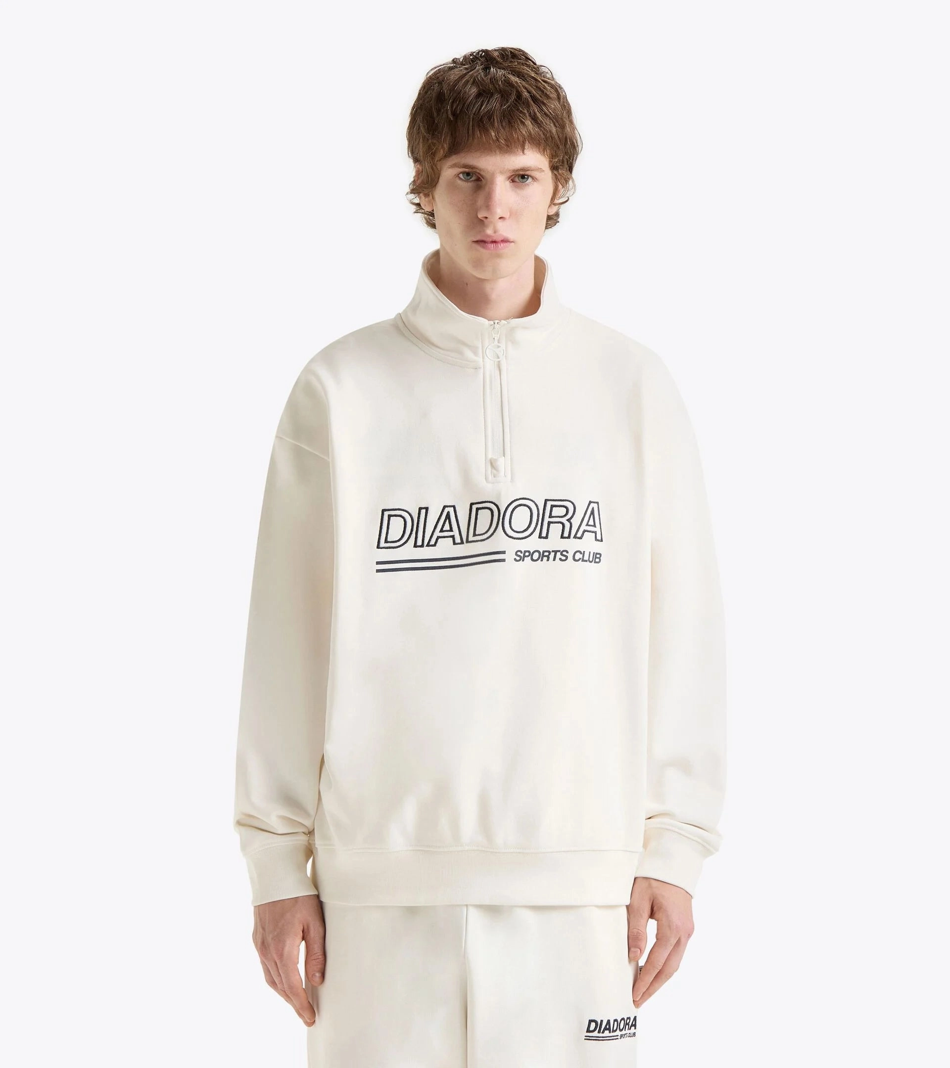 Diadora Sweatshirt 1/2 Zip Legacy 'White Alyssum' Winter Core Antistatic