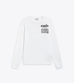 WrinkleResistant Breathable knit Diadora T-Shirt LS Sqdc 'Optical White'