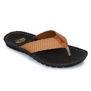 Slip   On Design warm - weather A-HA Tan Casual Slippers For Men 2137-11 By Liberty