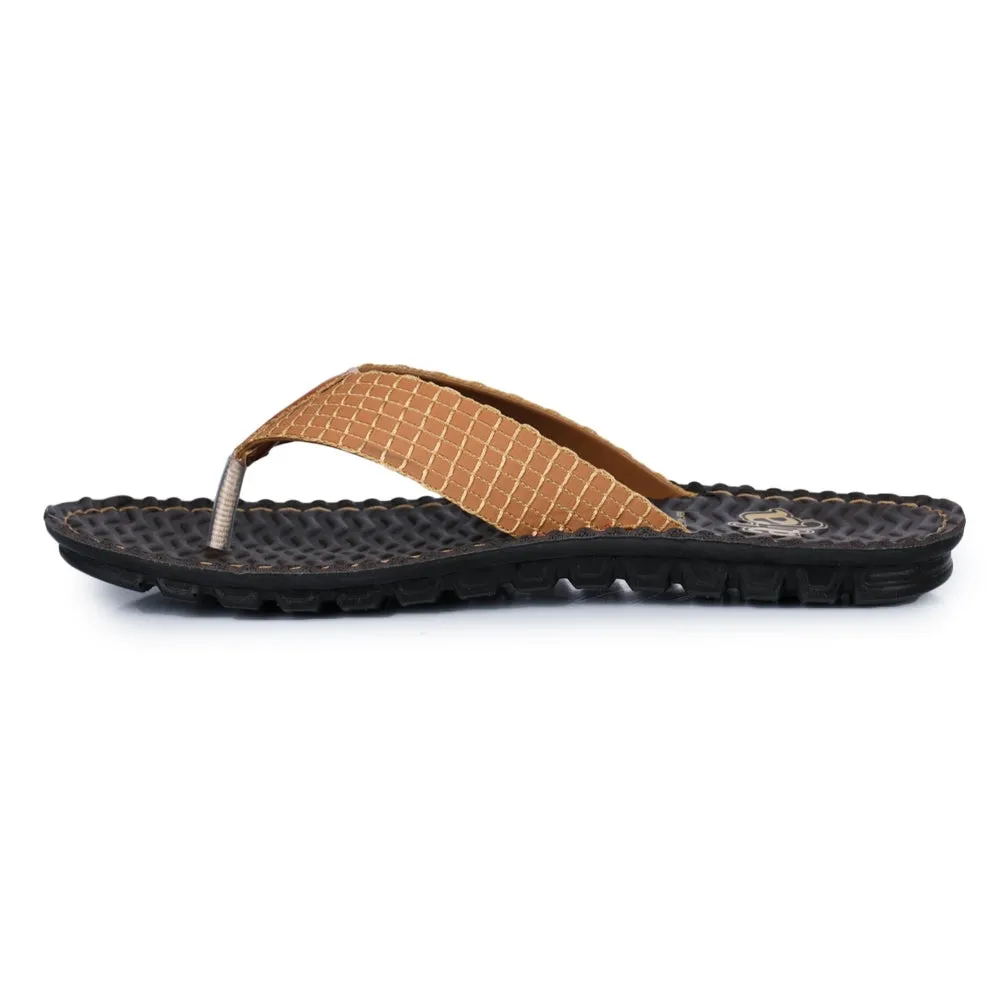 Comfort Strap A-HA Tan Casual Slippers For Men 2137-11 By Liberty