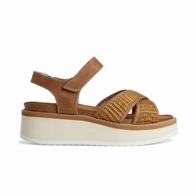 Durable Reinforced Edges Naot Women's Pavlova - Brown Leather/Golden Brown Raffia