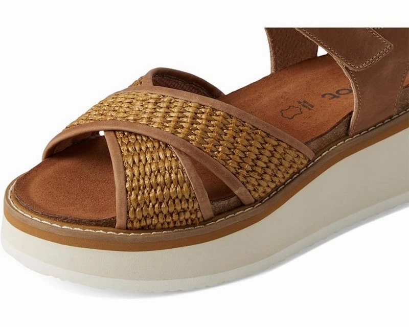 Naot Women's Pavlova - Brown Leather/Golden Brown Raffia UVProtection