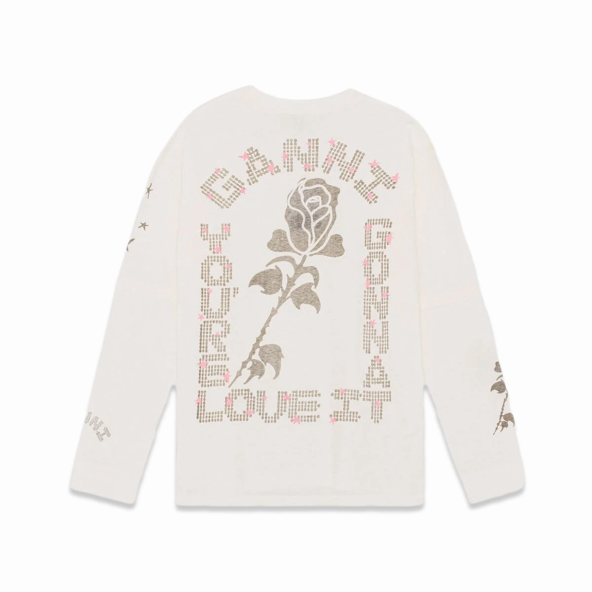 Ganni Light Jersey Layered Long Sleeve T-Shirt 'Vanilla Ice' Reflective Safety Accents