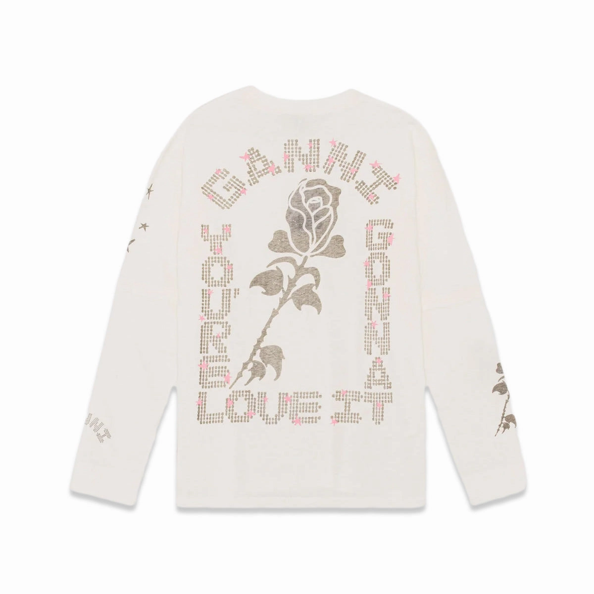 Ganni Light Jersey Layered Long Sleeve T-Shirt 'Vanilla Ice' DoubleStitchedEdges Jewel tone