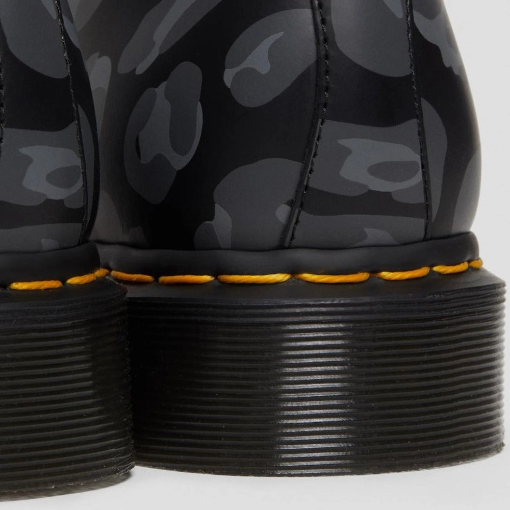 Meta Mood Tailored Fit Dr. Martens Women's 1461 Distorted Leopard Print - Black