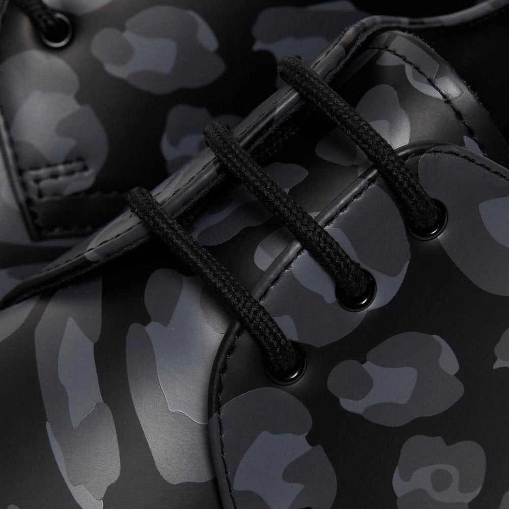 Effortless Design Dr. Martens Women's 1461 Distorted Leopard Print - Black