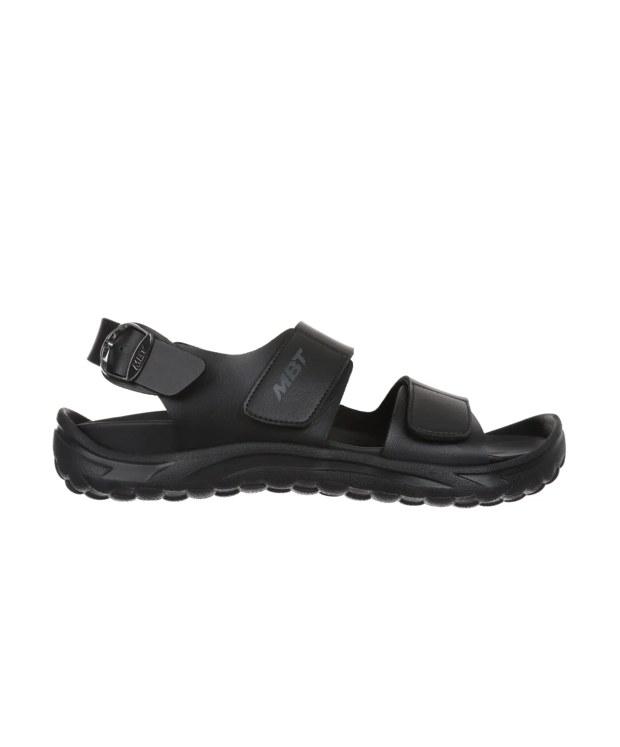 running in a mangrove area shoes MBT Nagano Black/Black Mens Recovery Sandals