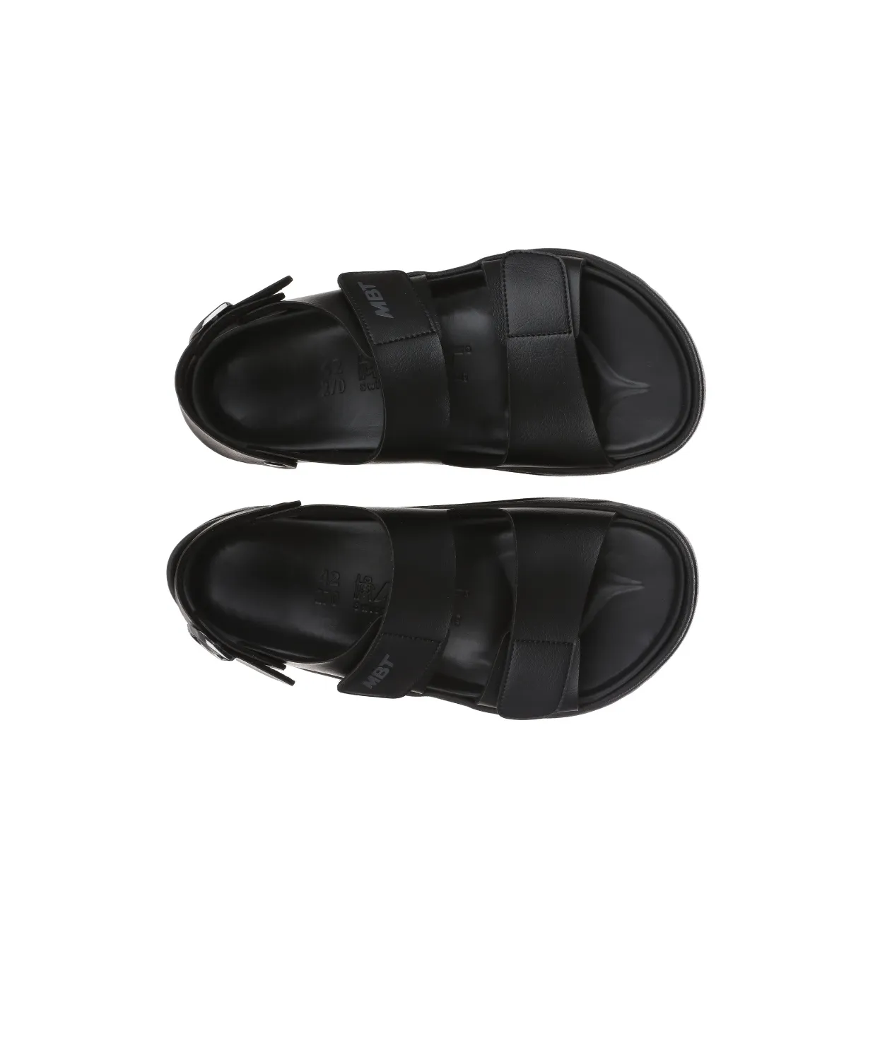 MBT Nagano Black/Black Mens Recovery Sandals Asymmetric Heel Cup