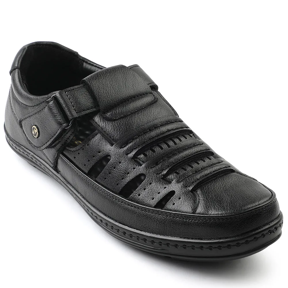 Compression Web impact - resistant running shoes Healers Black Casual Sandal For Men ERL-19 By Liberty