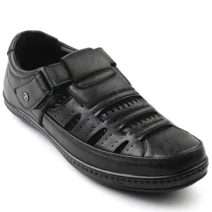 Compression Web impact - resistant running shoes Healers Black Casual Sandal For Men ERL-19 By Liberty