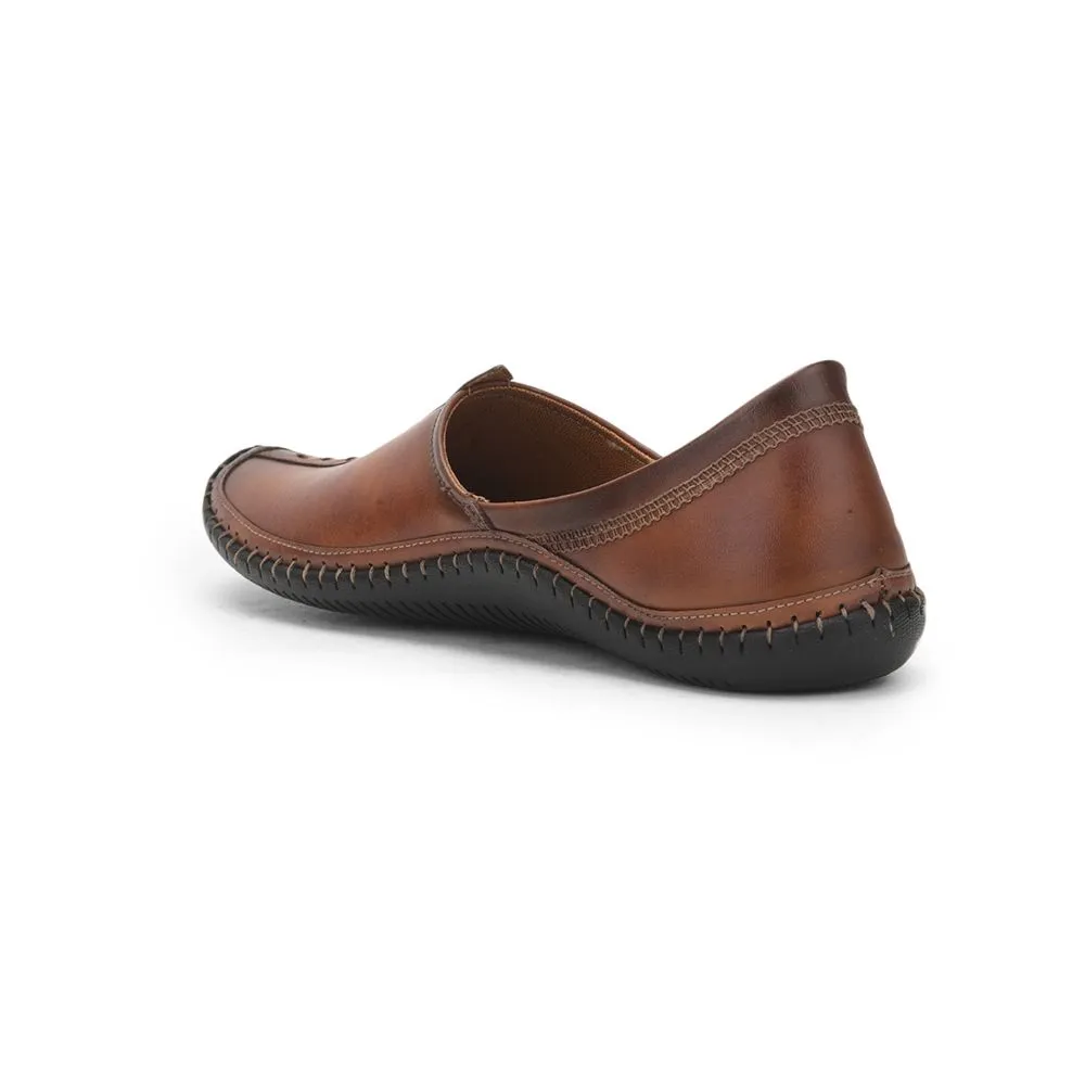 Fortune Tan Casual Mojari For Men BRL-25 By Liberty Lockdown Heel Support Energy Cushioning