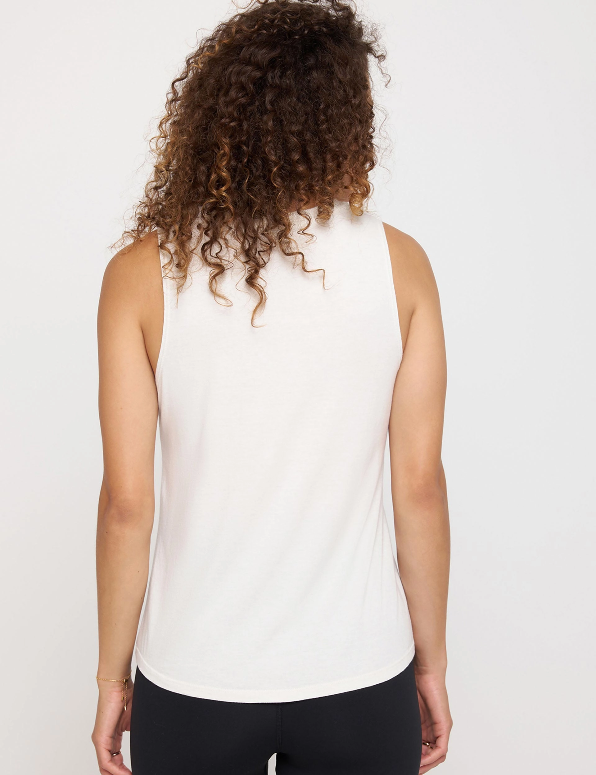 Non Binding Waistband experienced soldiers Abundance Jade Muscle Tank - White