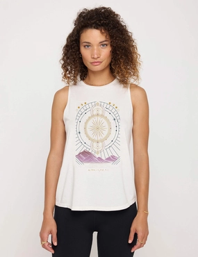 Ergonomic Pattern Design Enhanced Ventilation Abundance Jade Muscle Tank - White