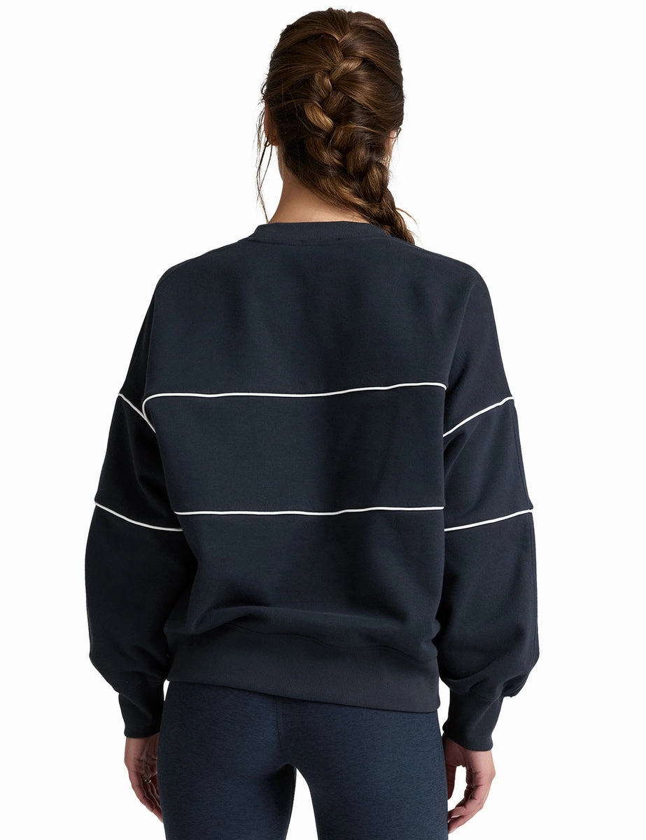 LuxeFleece Piper Oversized Sweatshirt - Nocturnal Navy Kind Soul Dad Core