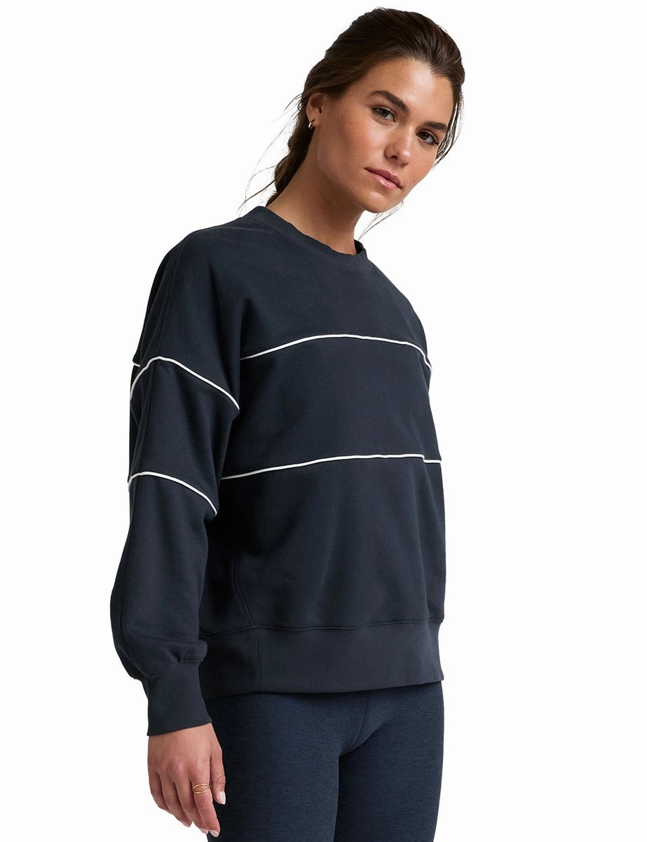 Digital Glow Carry Ease LuxeFleece Piper Oversized Sweatshirt - Nocturnal Navy