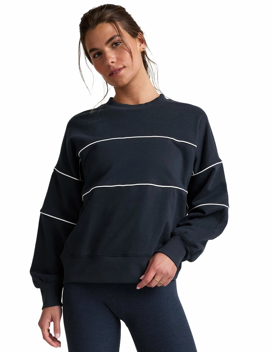 Weekend Style LuxeFleece Piper Oversized Sweatshirt - Nocturnal Navy